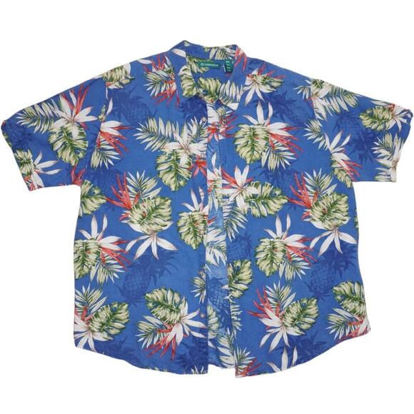 Cubavera Blue Tropical Floral Shirt - Size XXL - Picture 1 of 4
